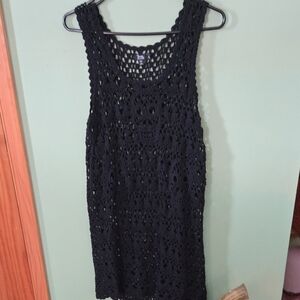 Tripp NYC Black Crochet Tank Top